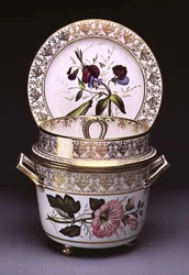 Gosford Castle Service-Eiskübel mit Deckel und Einsatz, Swansea, um 1815-17